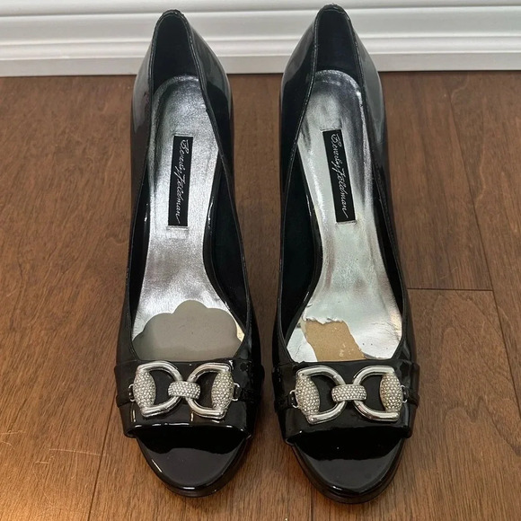 Beverly Feldman Black Heels Sz. 10 - Picture 1 of 5